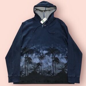 Tommy Bahama Mens Palm Flurry Baja Hoodie (Indigo Blue)